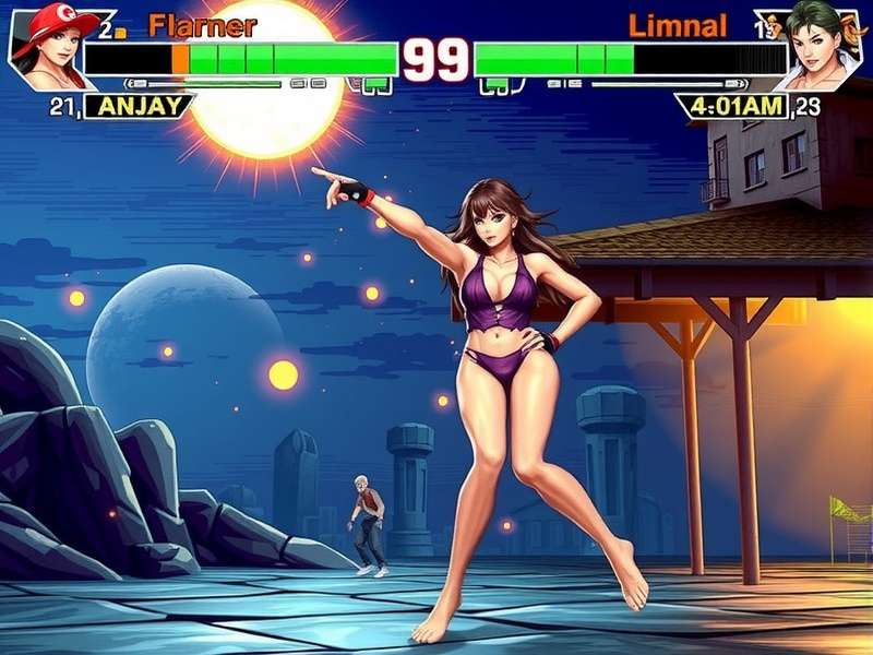 Elena from Street Fighter IV performing her Healing dance move in a vibrant African landscape