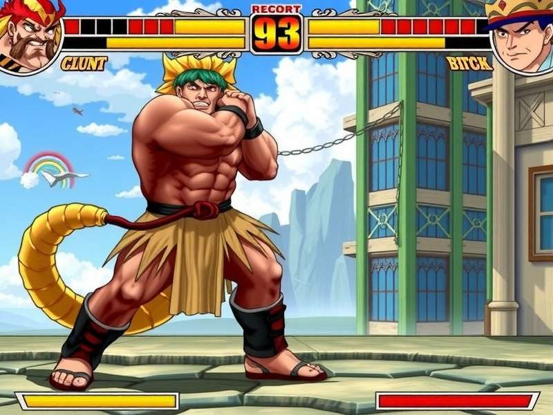 M. Bison in his classic dictator pose, crackling with Psycho Power