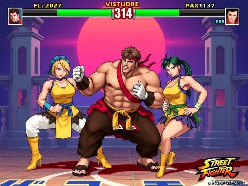 Street Fighter arcade cabinet with character selection screen