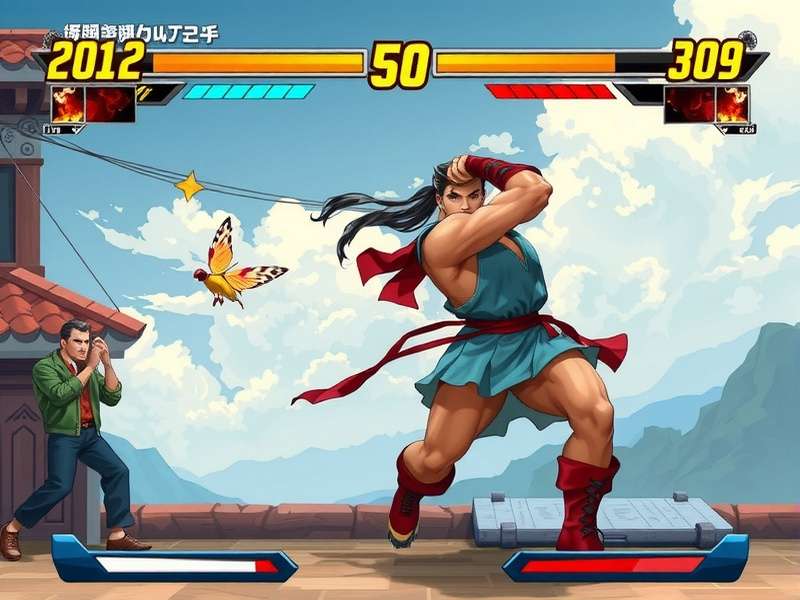 Official Street Fighter Alpha artwork of Juli in combat stance