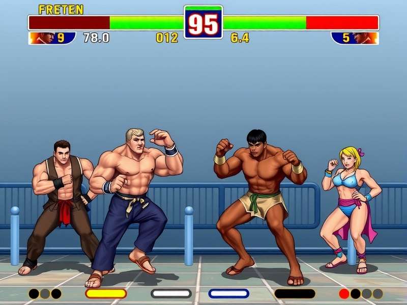 Collage of the original 16 Street Fighter II characters