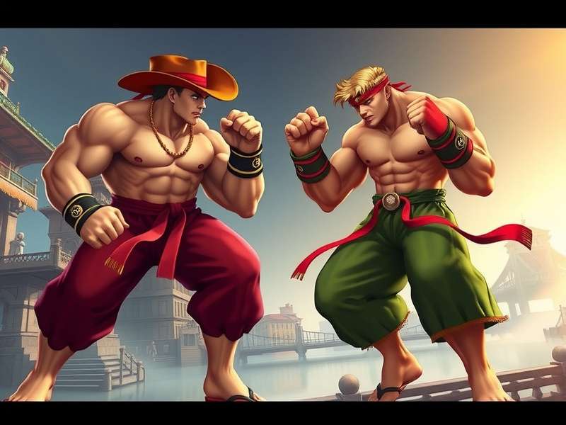 Guile with his signature haircut and stance