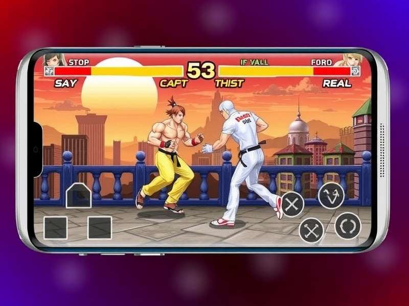 Street Fighter Mobile Gameplay Screenshot showing Ryu vs. Chun-Li