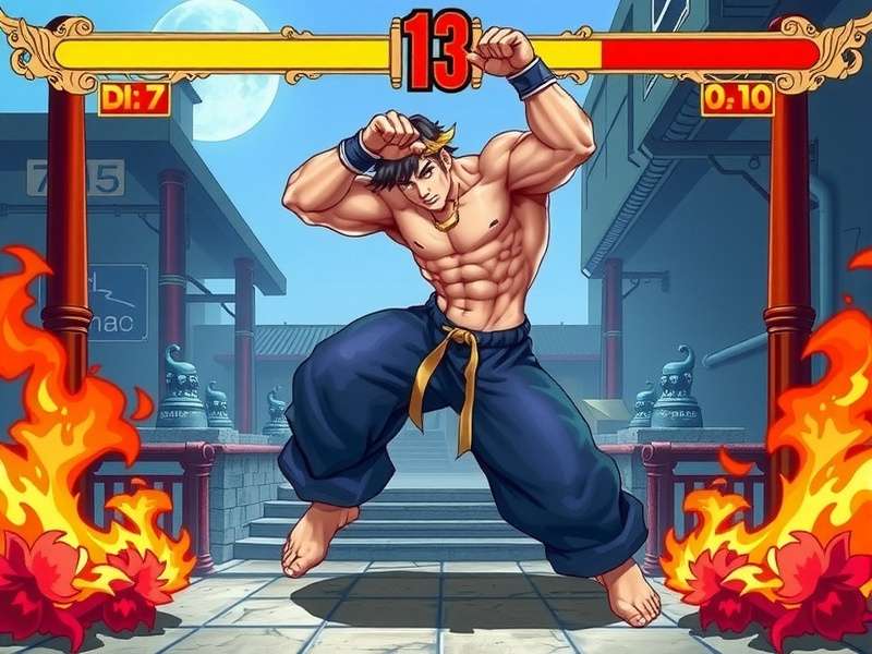 Dan Hibiki in a fighting pose, showcasing his Saikyo-ryu style