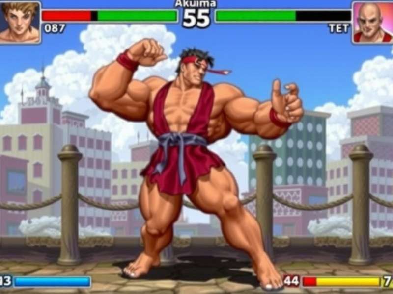 Official Akuma Street Fighter 6 Concept Art showcasing his menacing posture and glowing red eyes