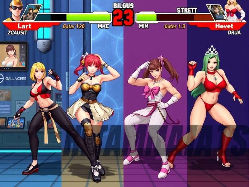 Collage of iconic Street Fighter female characters in action poses