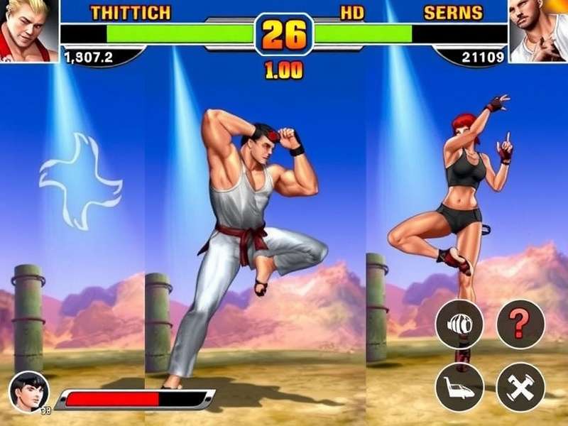 Gaming PC setup with fightstick playing Street Fighter 6