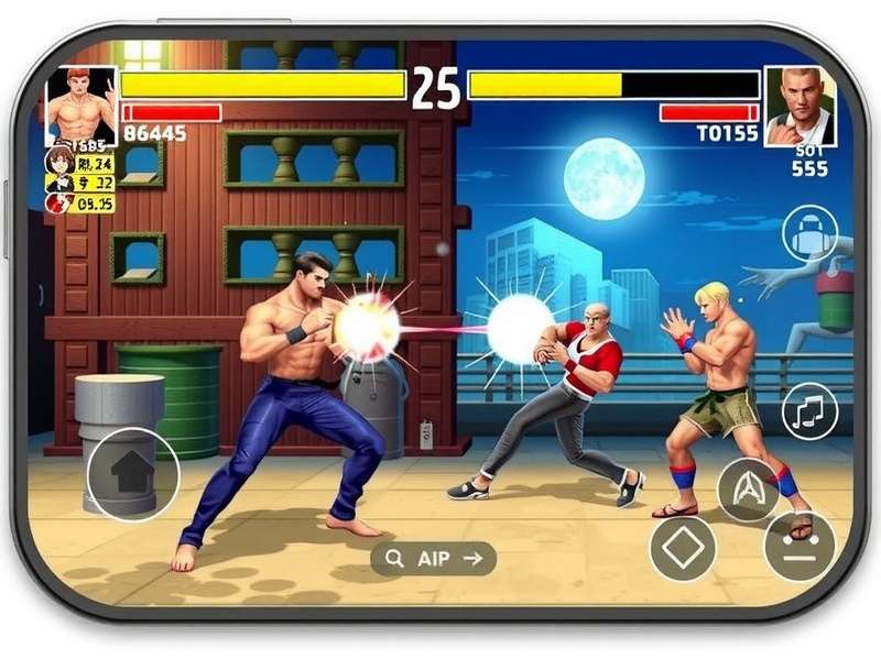 Street Fighter Game on a Smartphone Screen