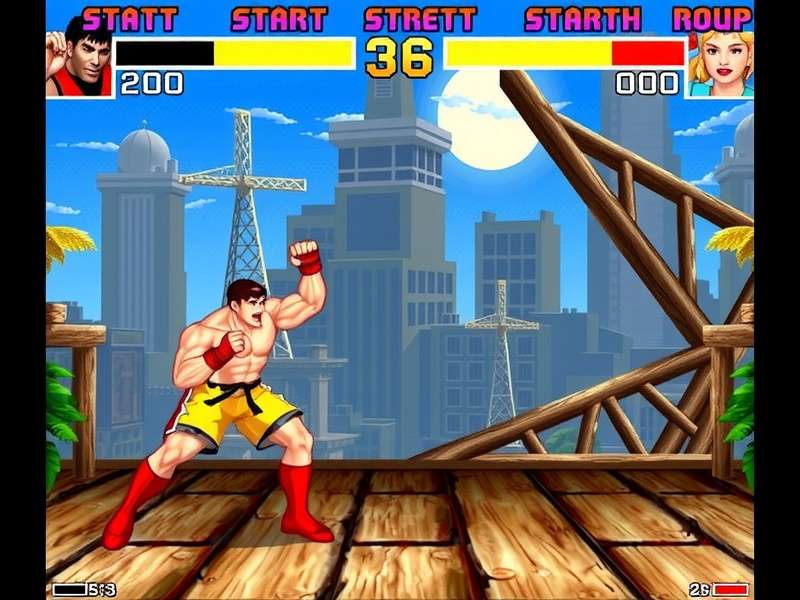 Two players battling on an original Street Fighter II arcade cabinet with vintage CRT display and iconic control panel