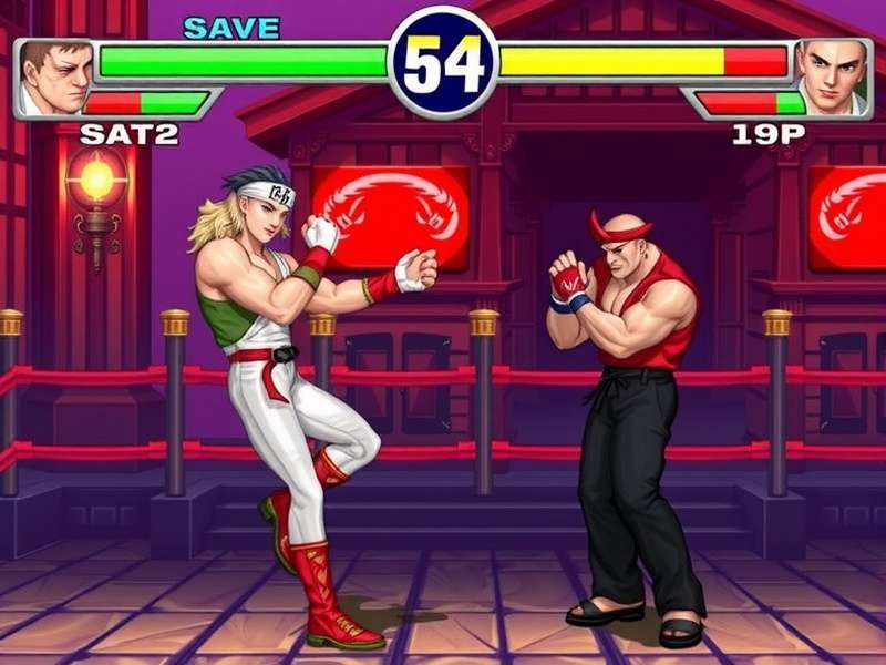 Street Fighter Game PC setup with fighting stick and high‑performance monitor