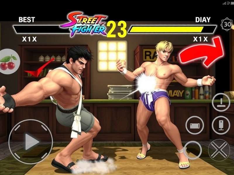 Street Fighter game for PC free — Ryu and Ken battling on a high-resolution PC setup