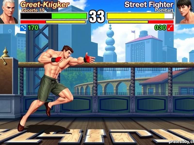 Street Fighter franchise collage showing iconic characters Ryu, Ken, and Chun-Li in action