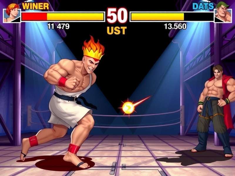 Street Fighter champions on the EVO 2024 grand finals stage, celebrating victory.