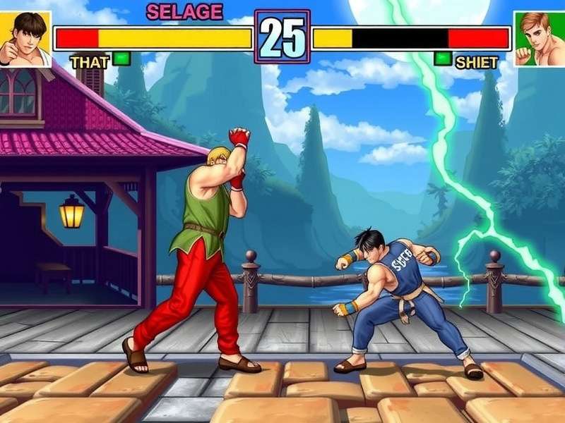 Original Street Fighter arcade cabinet with Ryu and Ken fighting